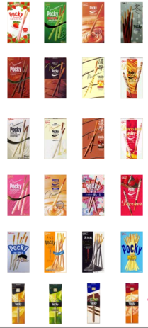 Graphic of all the Pocky flavors